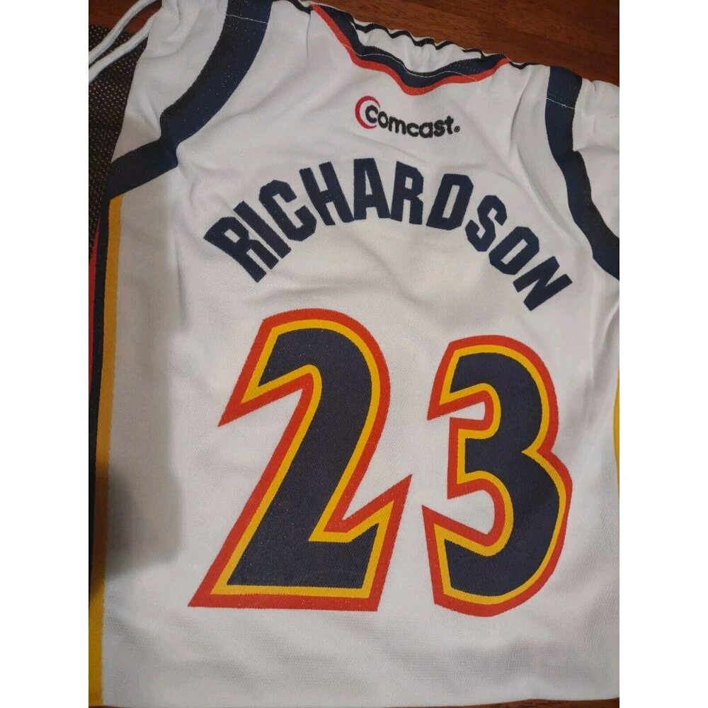 Jason Richardson #23 Warriors Jersey Cinch Drawstring Back pack sack Gym Bag NEW - Picture 5 of 5